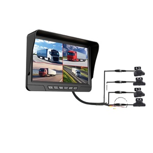 兰科尔7英寸汽车<span class=keywords><strong>DVR</strong></span>双镜头仪表盘凸轮录像机，带四通道AGD720摄像机，卡车保修1年