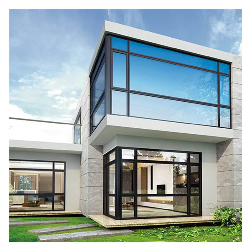 CBMmart Casement Fixo Combinação Duplo Vidros Villa Edifício Projeto Alumínio Janelas