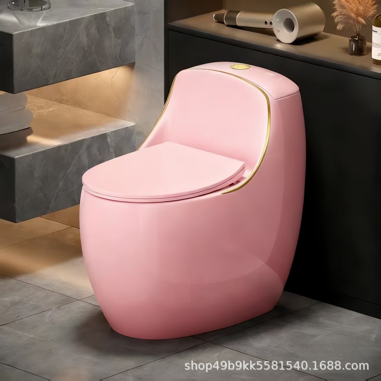 Pink toilet