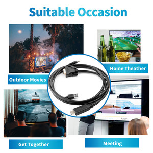 Cable HDMI a VGA portátil de 1,8 M, Adaptador convertidor de vídeo barato OEM, entrada HDMI PS4 a salida VGA, Cable adaptador para proyector de TV