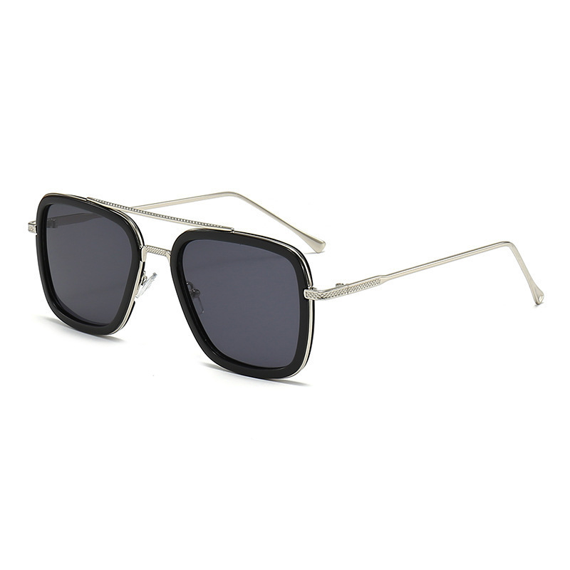 C1-Silver Frame-Black Gray Lens