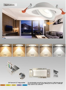 スマートダウンライト3色調整可能4 "9WCOBダウンライト埋め込みロータリー<span class=keywords><strong>LED</strong></span>シーリングダウンライト展示ホールホテルレストラン用
