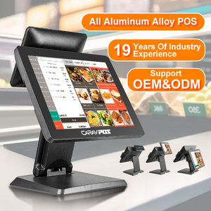 Terminales de sistema POS OEM de 15 pulgadas, computadora Individual Doble táctil, Software minorista, máquina pos de caja registradora Android con Windows - Product Image 1
