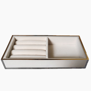 Tuyệt Vời Nhung Mềm Thiết Kế Kim Loại <span class=keywords><strong>C</strong></span>ạnh Với Khung <span class=keywords><strong>Acrylic</strong></span> Bền Khay Đồ Trang Sứ<span class=keywords><strong>c</strong></span> Cho Nhẫn Đá Quý Bông Tai Vòng Đeo Tay Phụ Nữ Đồng Hồ - Product Image 5