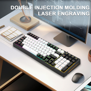 96-Key Dual Connection Mode RGB Backlight Game Office Custom <strong>Computer</strong> Membrane <strong>Keyboard</strong> with 1800mah Battery - Product Image 4