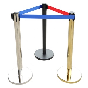 Đánh bóng thép không gỉ kiểm soát đám đông stanchion với 2m có thể thu vào vành đai rào cản - Product Image 3