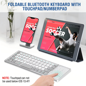 64 Key BT Foldable Wireless <strong>Keyboard</strong> Touchpad USB Interface Portable Mini Rechargeable <strong>Keyboard</strong> for Laptop Tablet Phone - Product Image 3
