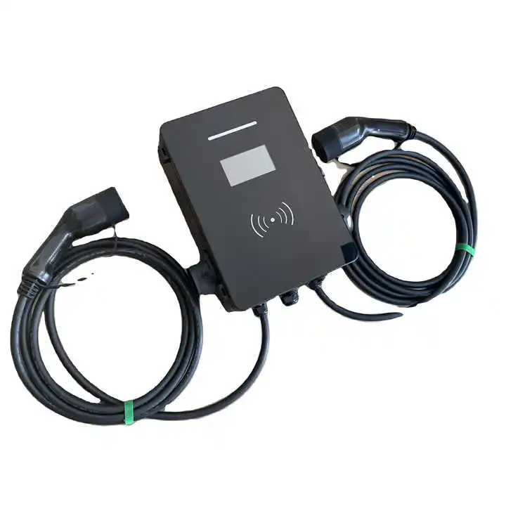 7kw 11kw 44kw Dual Gun Wallbox Ac Home Ev Oplader Commerciële Ocpp Laadstation Voor Elektrische Voertuigen