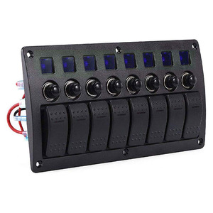 8 Gang Marine Boat Rocker Switch Panel Waterproof with <strong>Circuit</strong> <strong>Breaker</strong>, 12V ON-Off Toggle Switch Panel with Red LED Indicator - Product Image 6