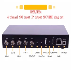 4-Kanal SDI zu IP http udp rtsp hls rtmp Webcast Push Stream SDI Encoder 4K Decoder - Product Image 5