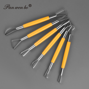 6 adet çift taraflı plastik saplı şerit kil heykel araçları kil tel döngü heykel Set küçük şerit kesici aletler - Product Image 4