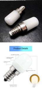 2W 220V E14小型スクリューベースミルクホワイトカバーLEDミニ冷蔵庫電球T22 LED冷蔵庫インジケータ省エネトウモロコシ電球