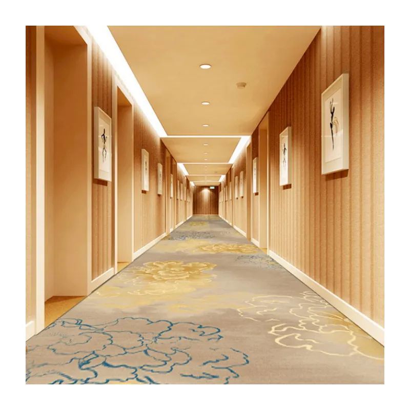 Custom Nylon Hotel Floor Carpet Red Modern Design Used Luxury 5 Star Hotel Lobby Wall To Wall Carpet