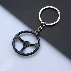 Practical Metal Keychain Decoration 3D Steering Wheel Shape Vehicle Pendant UV Enamel <strong>Printing</strong> for Backpack and Car <strong>Keys</strong> - Product Image 6