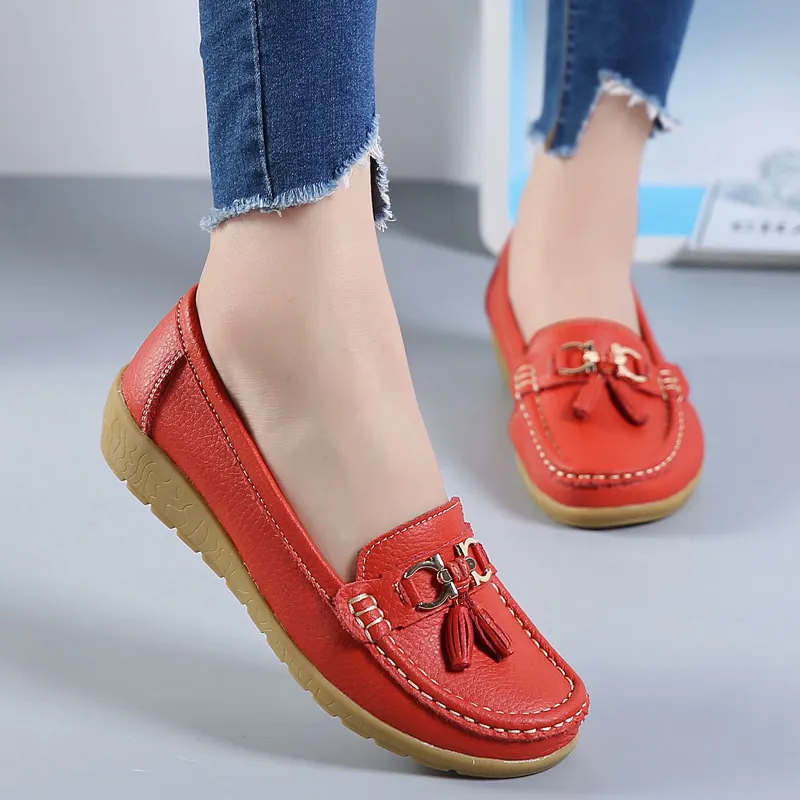 2020 novo estilo de moda popular senhoras confortáveis sapatos multicolor das mulheres sapatos casuais sapatos de couro liso mulheres plus tamanho 44