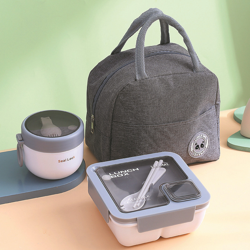 Set (square + oatmeal cup plastic model + insulated bag)