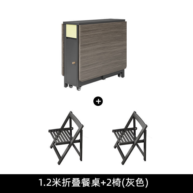 12m folding dining table 2 chairs-gray