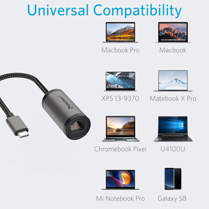 Pulwtop USB C to 1000Mbps Gigabit RJ45 Oem USBC Wifi Usb Hubs 11000M USB3.0 Ethernet Type C <strong>Adapter</strong> for <strong>Notebook</strong> Desktop Laptop - Product Image 6