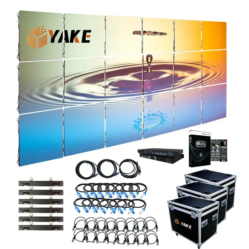 Yake chiavi in mano P1080 P1.6 P1.8 Led Wall Screen DJ Backstage Video Wall Indoor Stage Display a LED Display digitale per eventi di nozze