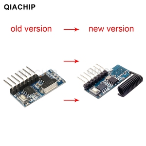 RF 433 Mhz transmisor 4 botones control remoto y módulo de circuito receptor kit fijo ev1527 decodificación código de aprendizaje 4CH salida - Product Image 2