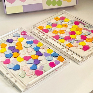 A5/A7 <strong>Colorful</strong> Cartoon Heart Floral Design Acrylic Visible DIY Transparent Quicksand Loose-leaf <strong>Note</strong> Book Loose-leaf <strong>Notebooks</strong> - Product Image 4