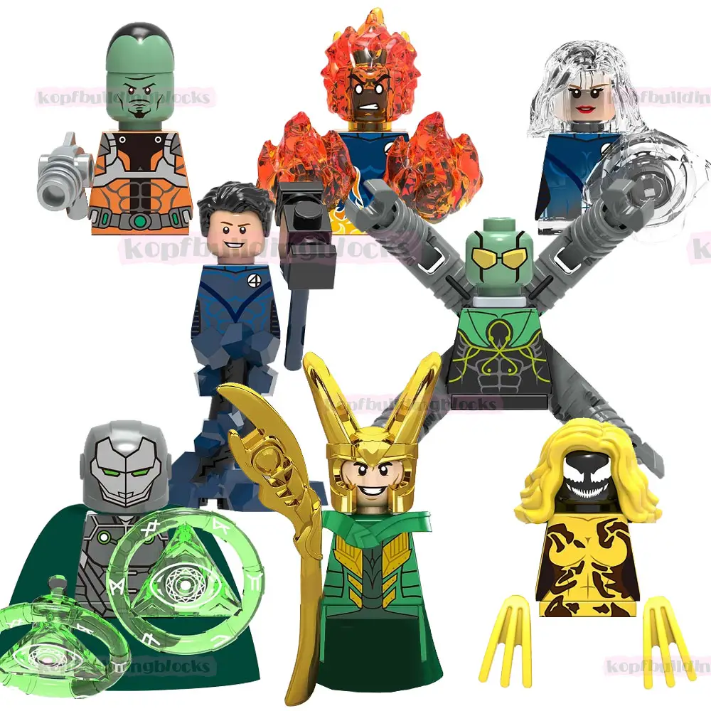 X0271 Spider Loki Scream Doctor Doom Man Leader Antorcha humana Superhéroes Película Mini Acción Figura de bloques de construcción Juguete de plástico