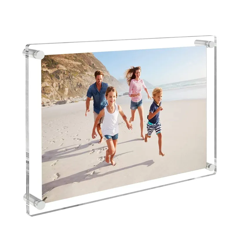 Trasparente in plexiglass sottile strato acrilico photo picture frame poster supporto del segno 8.5x11 appeso a parete montato acrilico photo frame