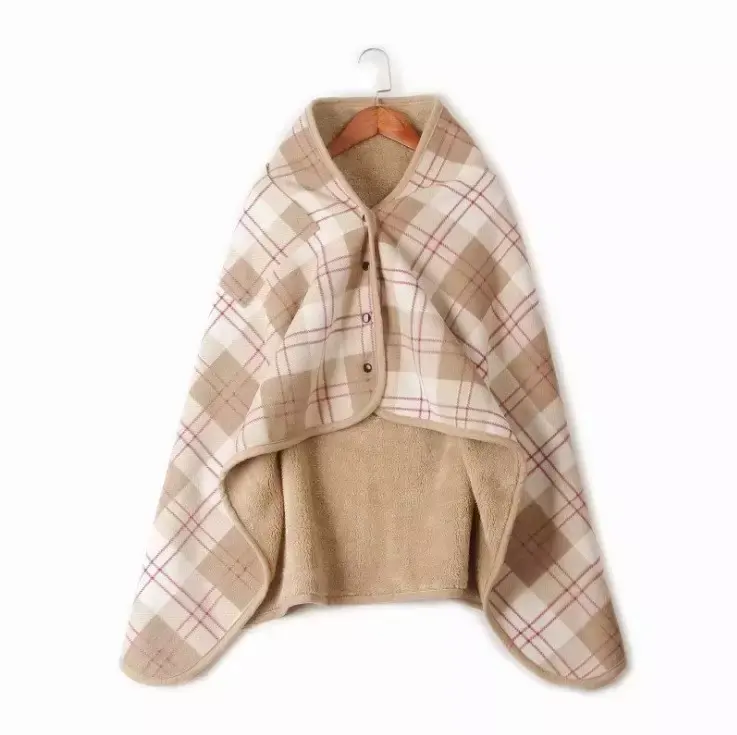 Wearable Winter Blanket Double layer Extra Soft Super Warm Shawl Women Plush Throw Blanket