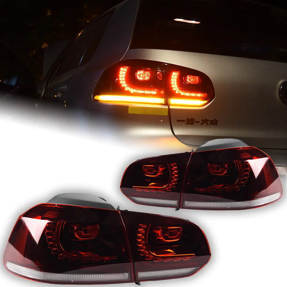 Luzes de carro para vw golf 6 led, lâmpada traseira de sinal dinâmico golf6 mk6, animação, luz traseira de freio reversa, acessórios automotivos