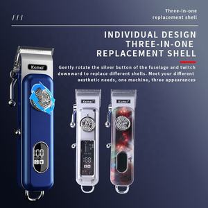 Takım kafa ayarlanabilir dijital ekran saç düzeltici Kemei Km-1895 Usb şarj büyük kapasiteli pil giyotin kesici - Product Image 5