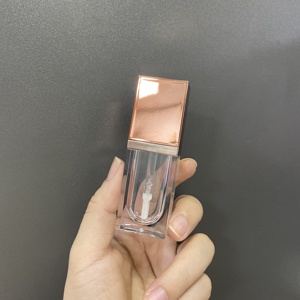 5.7 ml rettangolo nero opaco vuoto lip gloss contenitori tubo trasparente lipgloss imballaggio personalizzato private label con la spazzola - Product Image 2