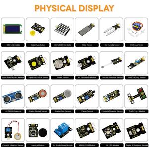 Keyes tudio 48-in-1-Sensor-Starter-Kit mit Geschenk box Elektronisches Komponenten-Kit für Arduino-DIY-Projekte (48-teilige Sensoren)