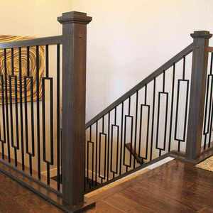 Forge <strong>Hollow</strong> Rectangle Stair Balusters Design Indoor Decoration Wrought Iron Baluster for <strong>Rail</strong>