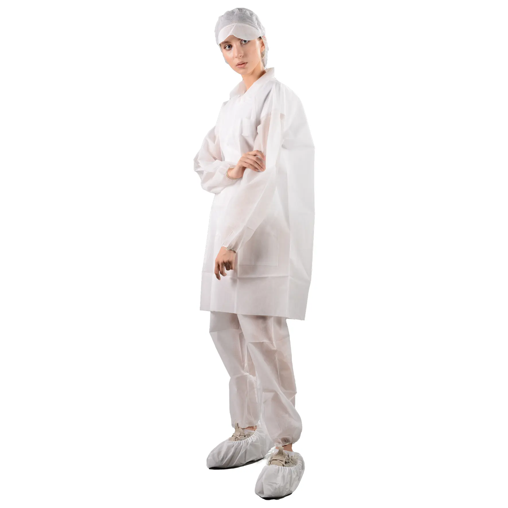 Precio de fábrica Bata de laboratorio desechable No tejido PP SMS Protección Ropa DE TRABAJO Batas para hospital