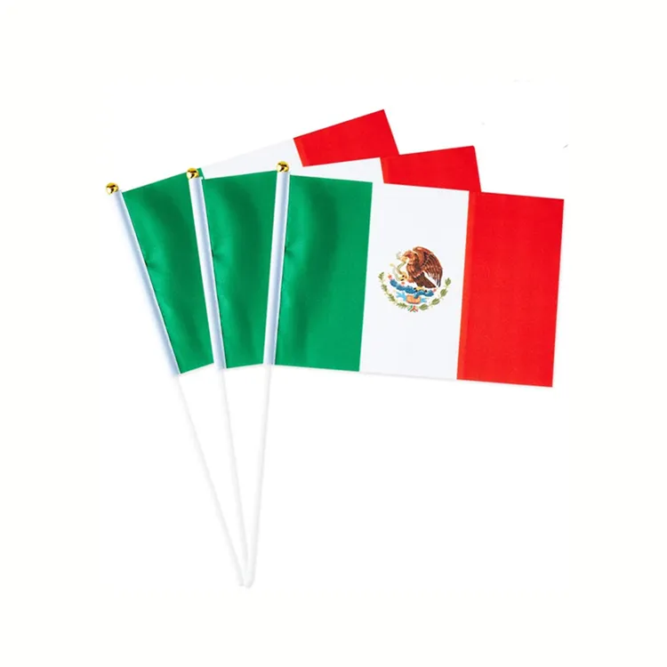 Bandera de fútbol del mundo personalizada, Bandera de poliéster impresa nacional de México, venta al por mayor