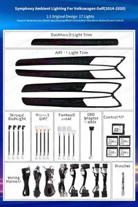 <span class=keywords><strong>64</strong></span> צבע דינמי ערכת שדרוג תאורה עבור Vw גולף 7 mk7 פנים הוביל אור פאנל אביזרי לוח