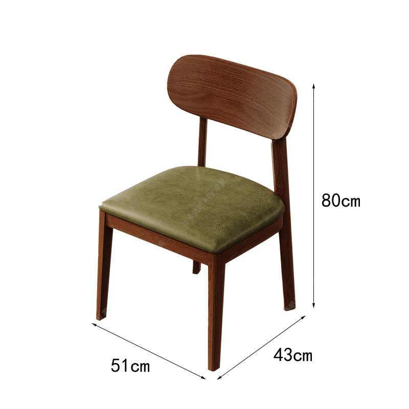 Chaise en bois massif vert foncé