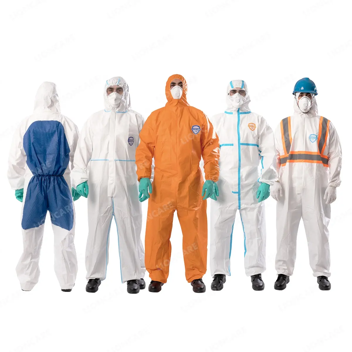 Hot Sale EU US Size Type 5/6 Disposable PPE Coverall Suit Non Woven Microporous Protective Coverall with EN14126