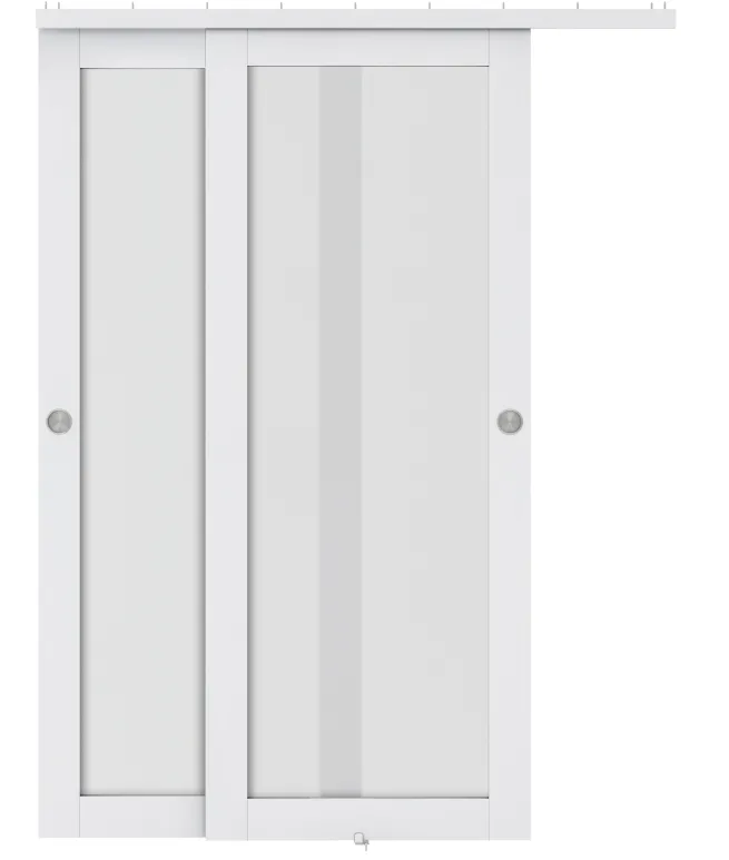 GC03-1LITE & YGM02 1 Lites Branco Bypassing Porta Deslizante armário com hardware kit