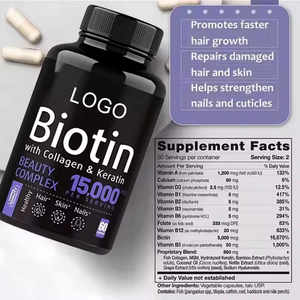Suplemento de hierbas Biotina Cápsulas para el crecimiento del cabello Cuidado de las uñas Cuidado DE LA PIEL Biotina Cápsulas de vitaminas - Product Image 5
