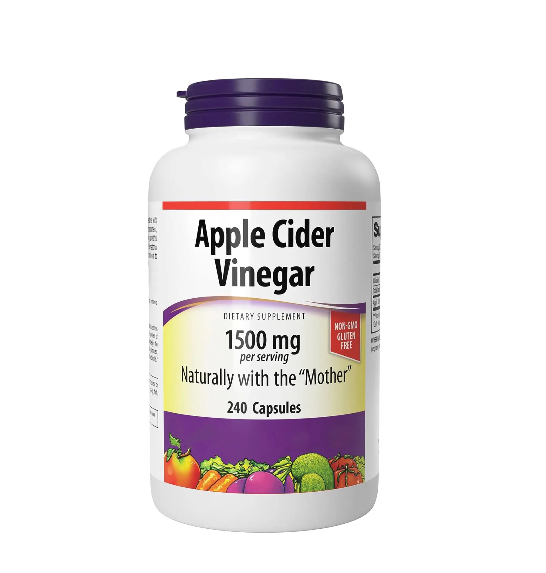 Las cápsulas de pérdida de peso de vinagre de sidra de manzana de alto contenido promueven el metabolismo intestinal y apoyan la salud inmunológica