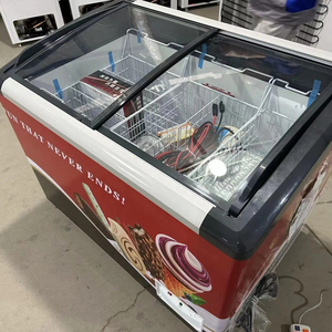 12V DC 258L双电源交流/DC适配器冰淇淋顺滑玻璃门显太阳能冰柜 - Product Image 1