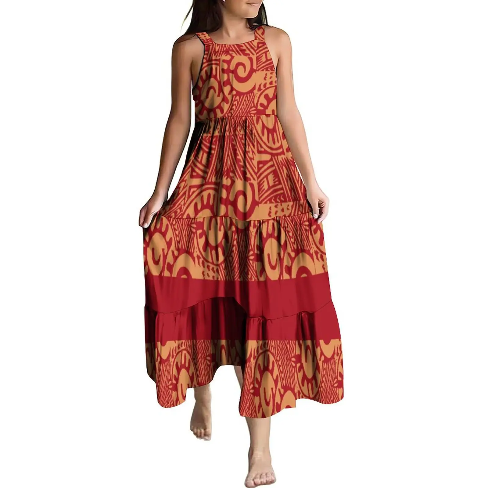 فستان طويل للبنات بحجم مناسب مناسب مناسب مناسب للحفلات الصيفية من تصميمات جديدة من البولينيزي