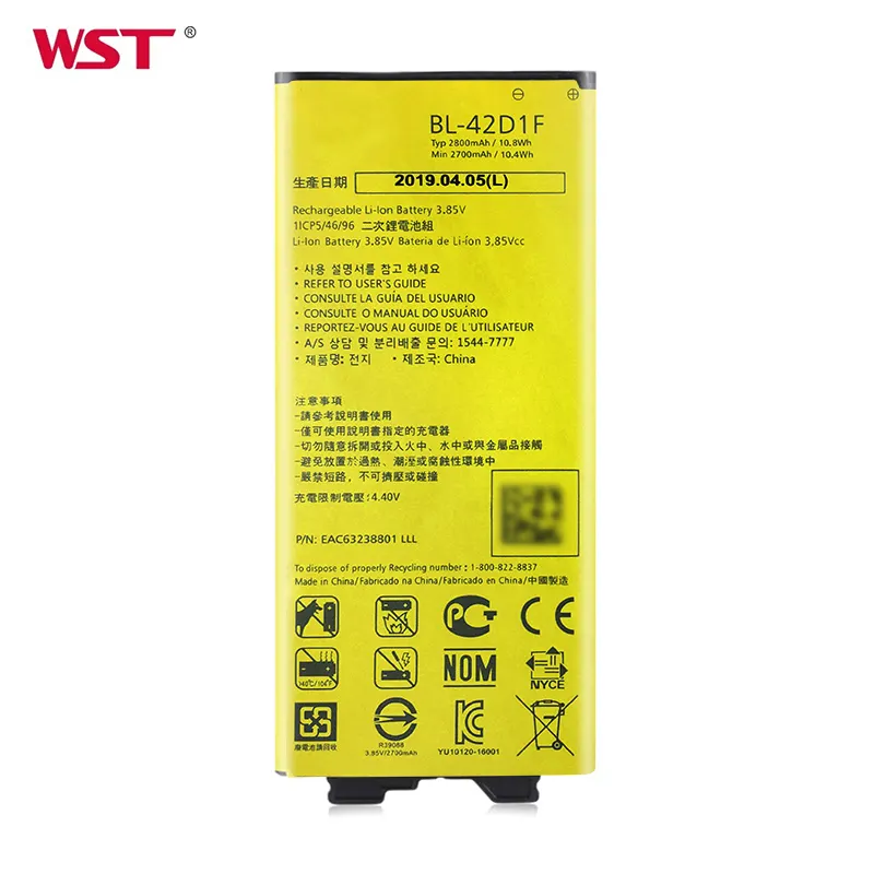 Bateria de celular original msds 2800mah li ion, para lg g6/g5/g4/g3/g2/BL-42D1F