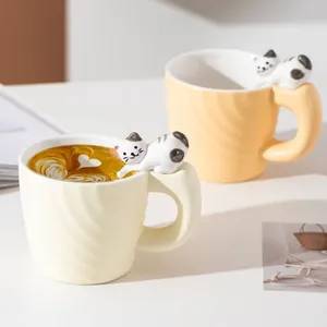 動物愛好家のための猫のデザインの素敵な猫マグセラミックコーヒーカップホテルのレストランのオフィスレストランのカフェ