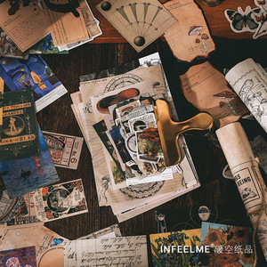 Infeel.Me malzeme paketi Vintage klip sanat büyük Bite serisi edebi el kitabı Diy dekoratif malzeme çıkartmalar 4 modelleri - Product Image 1