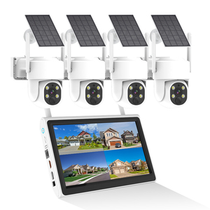 WiFi IP-Kamera mit 4-Kanal-CCTV und NVR-Kit Low Power Solar System Überwachungs kamera LCD CMOS Sensor Nachtsicht funktion - Product Image 1