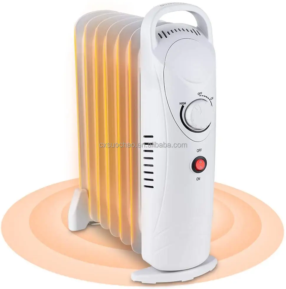 Riscaldatore di spazio portatile elettrico Mini riscaldatore di radiatore riempito di olio con maniglia per un facile movimento 500W/650W/800W/1000W
