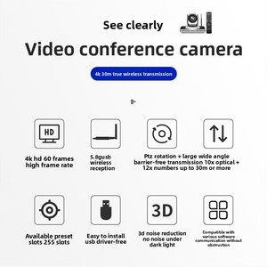 <span class=keywords><strong>Cam</strong></span>éra de conférence sans fil HD 10x Zoom optique 4K 8505.8k G Enseignement en direct Streaming Traduction de bureau - Product Image 4