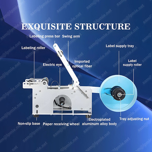 LPMIE semi-automatica macchina etichettatrice manuale per bottiglie rotonde adesivo applicatore con stampante data Batch Coding - Product Image 6